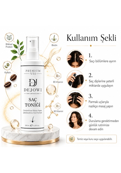 Dejowi V50 Premium Keratin Destekli Saç Ve Saç Derisi Toniği 200ml