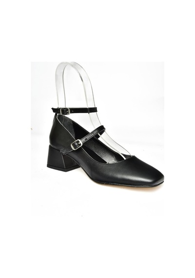 Fox Shoes R654037209 Siyah Kalın Topuklu Kadın Ayakkabı Siyah