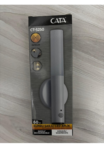 Cata Kumru Ct-5250 Mıknatıslı Şarjlı Led Duvar Lambası - Sensörlü Koridor Ve Merdiven Aydınlatması Duman Grisi