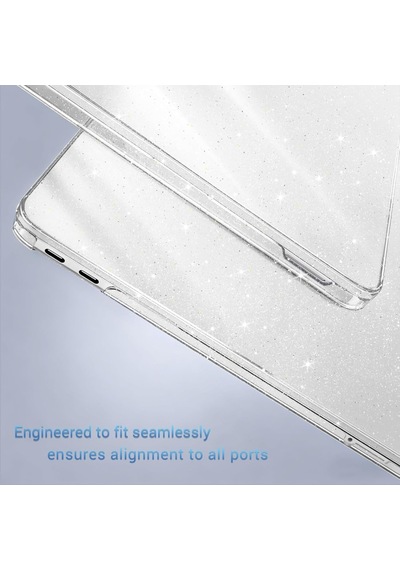 Macbook Uyumlu Neo 13inç A18 Pro A3404 Kılıf Simli Ön Arka Kapak Renksiz