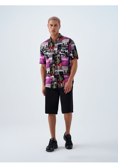 Baggy Fit Erkek Şort Siyah