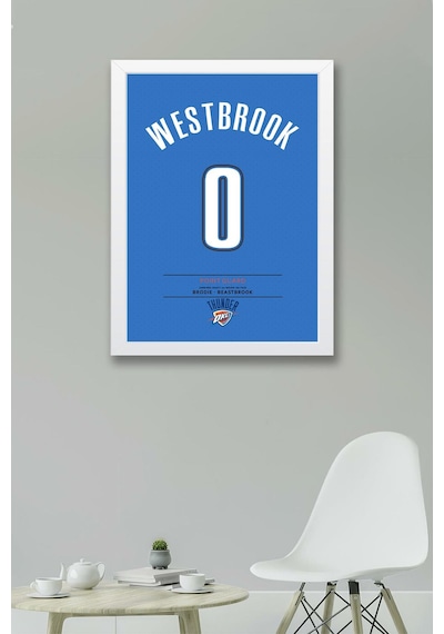 Russell Westbrook Forma Çerçeveli Tablo - Nba Oklahoma City Thunder Jersey