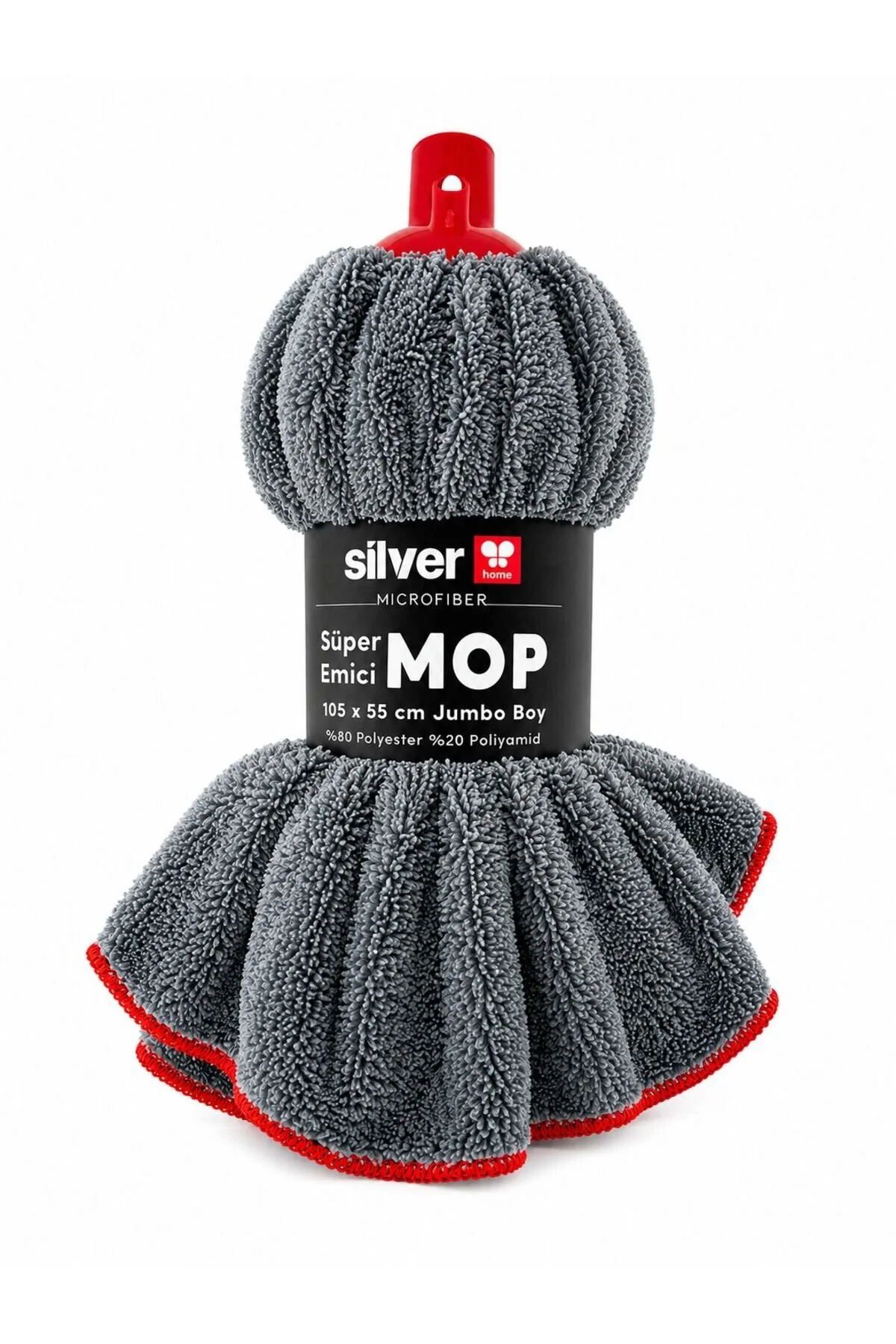 Mikrofiber Mop Başlığı Ve Mutfak Bezi Seti Antrasit Profesyonel Jumbo Boy Gri