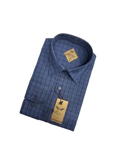 Eren Style Linen Keten Klasik %100 Cotton Uzun Kollu Terletmeyen Gömlek Lacivert