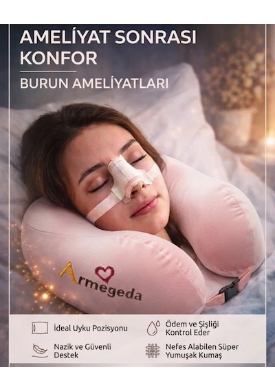 Kalpli Armegeda Visco Seyahat Yastığı 212 Özel 14 Şubat Serisi Mor Pembe