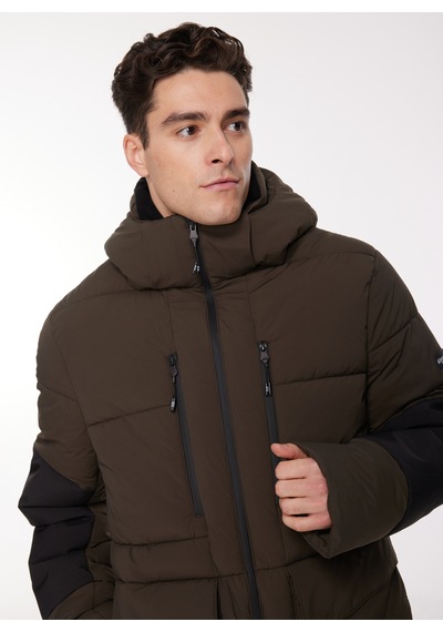 Discovery Expedition Açık Haki Erkek Kapüşon Yaka Relaxed Fit Blok Desenli Kaban D3wm-kbn2 Discovery Expedition Açık Haki Erkek Kapüşon Yaka Relaxed Fit Blok Desenli Kaban D3wm-kbn2