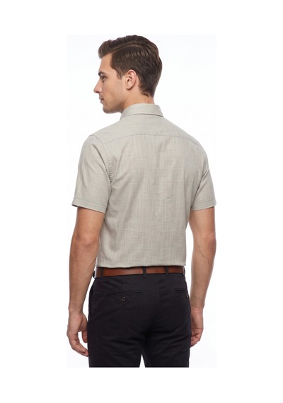 Kamer Erkek Klasik Tek Cepli %100 Cotton Kısa Kol Gömlek Bgl-st05624 Haki