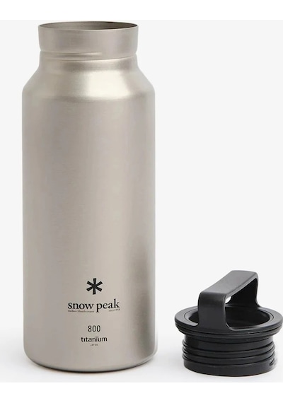 Snow Peak Ti Aurora Bottle 800, 100% Titanyum Su Şişesi, Ultra Hafif Ve Dayanıklı, 27 Oz Kapasite Termoslar Gri