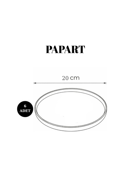 Botanik 6'lı Seramik Pasta Tabağı Seti Yaprak Desenli Tatlı Ve Sunum Tabağı 20 Cm Lüx Kahvaltı Tabağı Beyaz