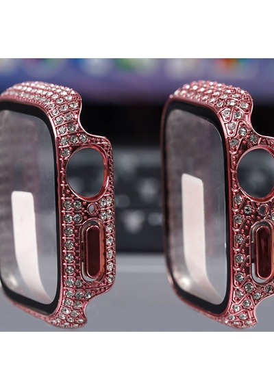 Watch 7 45mm Mbfx Watch Gard 24 Kenarları Taşlı Sert Pc Kasa Ve Ekran Koruyucu - Gümüş
