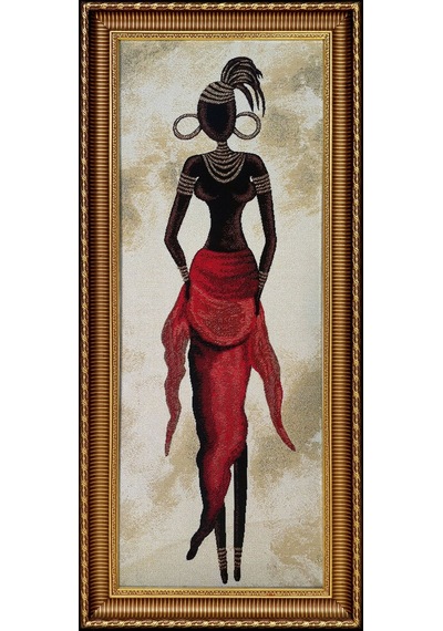 Figüratif Seri-30 Dokuma Goblen Kumaş-Afrikalı set2