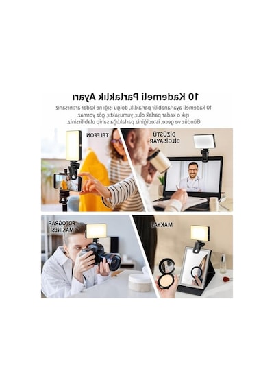 Mobil Telefon Dolgu Işığı Led Fill Light 10w 4000mah Type-c Şarjlı 3000-6500k Ayarlanabilir Parlaklık 3 Renk Modu 360 Döner Taşınabilir Video Fotoğraf Işığı Lj-s01 10c