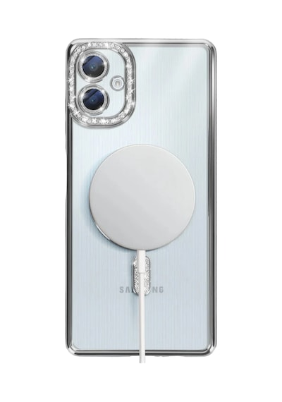 Samsung Galaxy A06 Joke Simli Magneticsafe Kılıf - Gümüş 0.2M-Çok Renkli