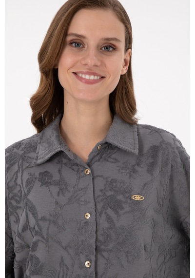 U.s. Polo Assn. Kadın Gri Gömlek Örme 50298166-vr024 Gri