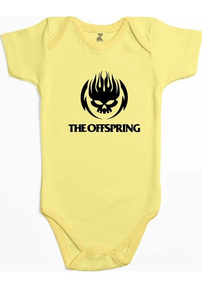 Zepplin Giyim The Offspring Logo Skull Text Ekru Bebek Body Zıbın