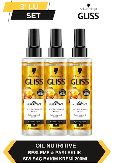 Oil Nutritive Sıvı Saç Kremi 200ml X 3'lü Set
