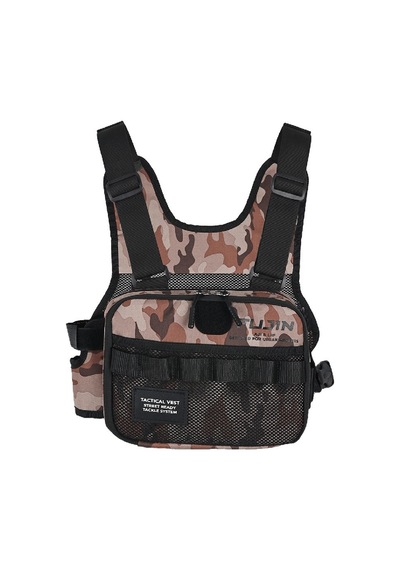 Fujin Tactical Vest Brown Camo Balıkçı Çantası