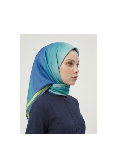 Bushu Degrade Twill Eşarp Degrade Yeşil-mavi