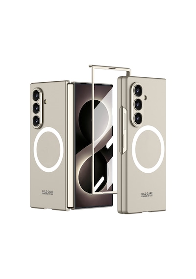 Galaxy Uyumlu Z Fold 8 Ultra Kılıf Wireless Şarj Özellikli Pazarplus Kıpta M-safe Kılıf Titanyum
