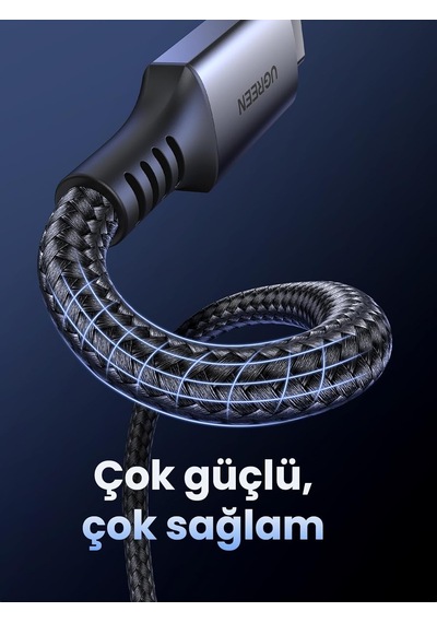 Usb C Şarj Kablosu 60w Siyah Naylon Usb C - Usb C Kablosu Pd 3.0 Pps İphone 15 Pro Max Galaxy S23 S22 S21 A54 A34 A14 İpad Pro 12.9 İpad Air 5/mini 6, Pixel 7 Pro Vb. İle Uyumludur. 2m