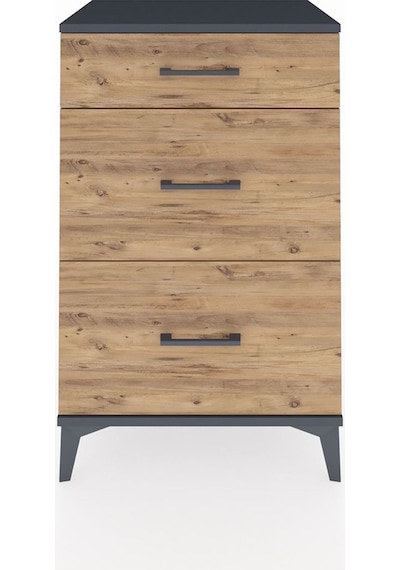 Hyperion Komodin 3 Çekmeceli 60x44x96 Antrasit-çam Antrasit