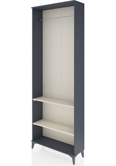 Arges Dolap 2 Raflı Tek Askılı 88x30x243 Antrasit-aytaşı Antrasit