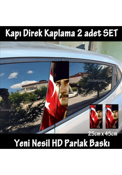 Ayyıldız Atatürk Folyo - 2kapı İçin 2adet Sticker Kaplama - Tuning Modifiye