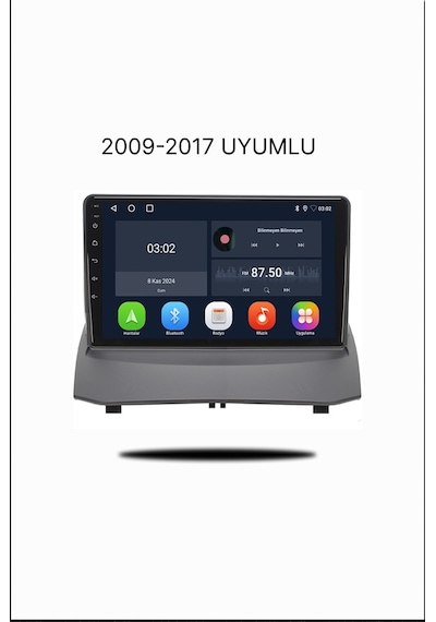 Snp Serisi Ford Fiesta Uyumlu 9" 4-64 Gb Multimedya Android Teyp 2009-2017 Dıştan Geçme Tablet Çerçeveli 9"