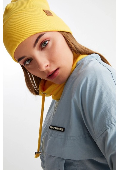 Butikgiz Kadın Balıkçı Style Pamuklu Kaşkorse Terletmez Ultra Hafif Yumuşak Bere Boyunluk Takım Sarı