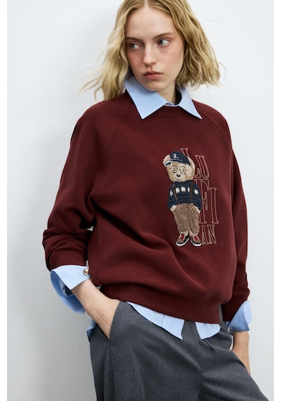 Lufian Dıamond Kadın Örme Sweatshırt Bordo Bordo 122030034100740
