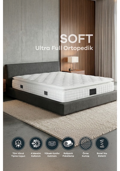 Soft Çift Kişilik Ultra Full Ortopedik Pedli Yatak