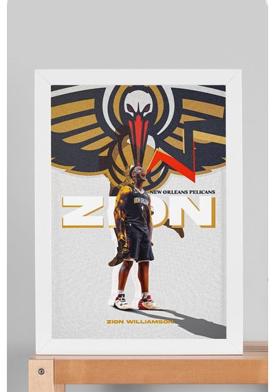Zion Williamson Çerçeveli Tablo - New Orleans Pelicans Nba Posteri Tablo