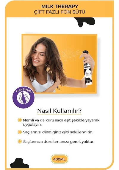 Milk Therapy Çift Fazlı Kondisyoner Fön Suyu 400 Ml - Mrfs