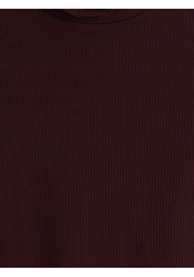 Lc Waikiki Lc Waıkıkı Bordo Fırfırlı Dik Yaka Kadın Body
