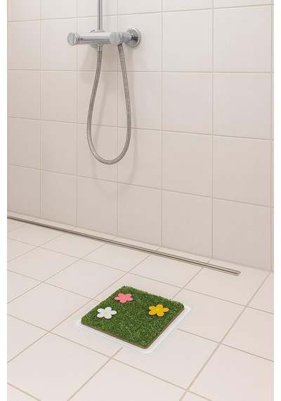 Yapay Çiçekli Çim Gider Süsü 2'li Set Dekoratif Süzgeç Üstü Kapak Koku Önleyici Banyo Balkon Gider Kapağı Ç Diğer