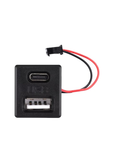 Type-c / Usb A Dişi Soket Kavisli 2 Pin 10cm Kablo Jst Çift Usb 5v 2a Panel Montaj Cep Tel Tablet