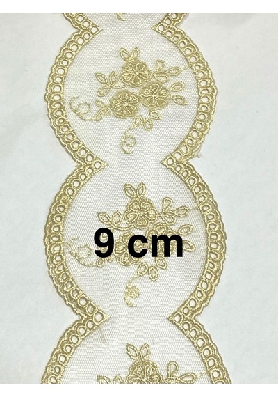 Geniş Tül Güpür /ara Model / 9 Metre / Kapiçino / No5