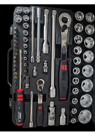 Yüksek Kalite Würth Zebra 1/4+1/2 İnç Lokma Anahtarı Seti 59parça