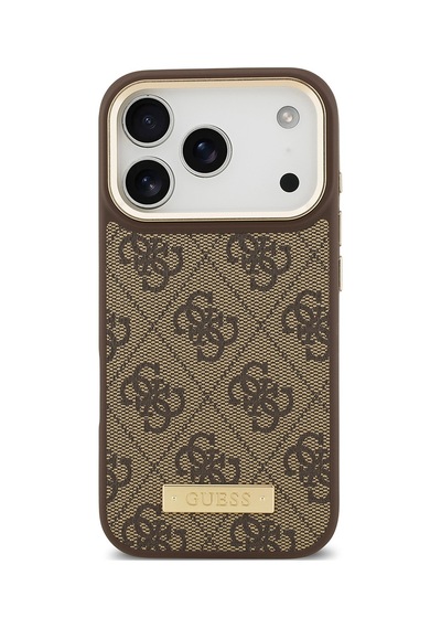 Apple Uyumlu iPhone 17 Pro Kılıf Guess Lisanslı M-safeli 4g Desen Pu Metal Plaka Klasik Logolu Kahverengi Kahverengi Apple Uyumlu iPhone 17 Pro Kılıf Guess Lisanslı M-safeli 4g Desen Pu Metal Plaka Klasik Logolu Kahverengi Kahverengi