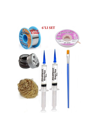 Lehimleme Seti 40 G 0,5 Mm Lehim Teli Cp-2015 Lehim Fitili Flux Lehim Toplama Tek Fırça Seti Tk170