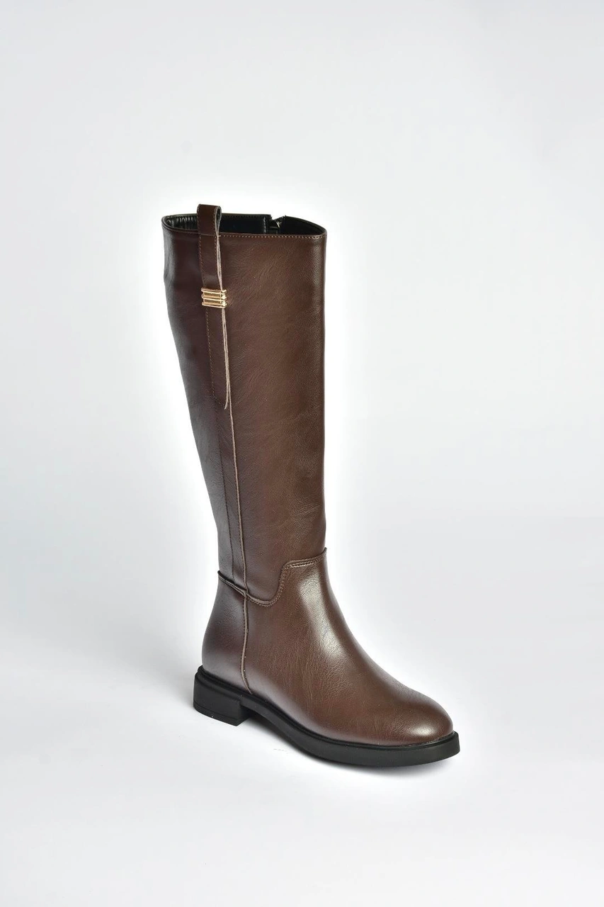 Fox Shoes V973000809 Kahverengi Klasik Kadın Çizme Kahverengi-suni Deri