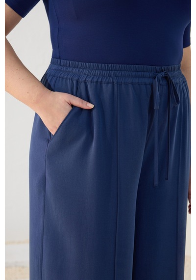 Aker Lacivert Tencel Pantolon Etek Lacivert Lacivert
