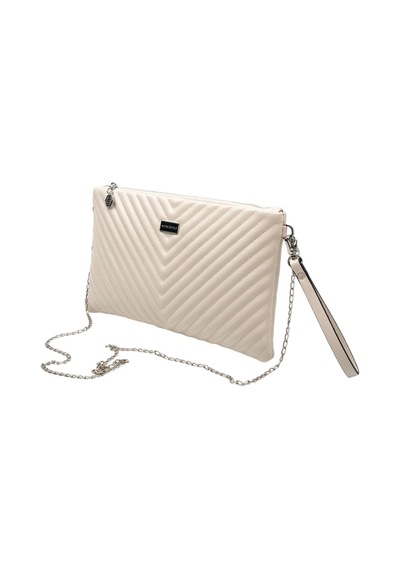 Silver Polo Crash Bej Kapitone V Kadın Portföy Ve Clutch El Çantası Sp1034