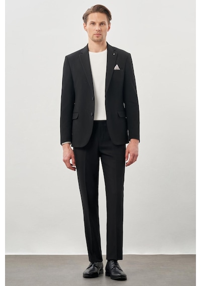 İmza Siyah Gabardin Mono Yaka Tam Astar Esnek 6 Drop Slim Fit Casual Ceket 1002245162 Siyah İmza Siyah Gabardin Mono Yaka Tam Astar Esnek 6 Drop Slim Fit Casual Ceket 1002245162 Siyah