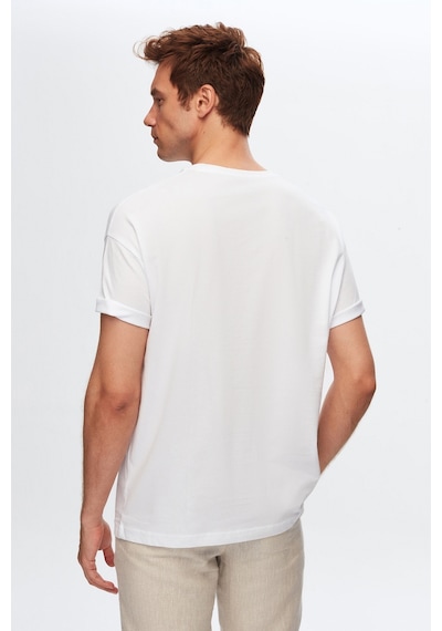 D's Damat Ds Damat Beyaz V Yaka %100 Pamuk T-shirt 4HC141996755M Beyaz