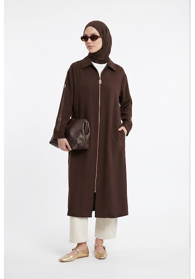 Armine Trend Kolları Şerit Detaylı Boydan Fermuarlı Allerli Giy Çık Kahverengi 26yt516 Armine Trend Kolları Şerit Detaylı Boydan Fermuarlı Allerli Giy Çık Kahverengi 26yt516