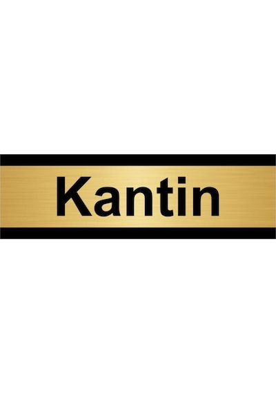 Kantin 5x20cm Altın Renk Metal Yönlendirme Levhası