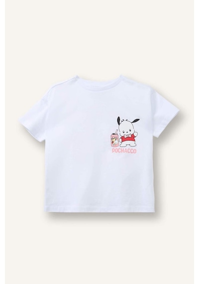 Defacto Pochacco Penye Kısa Kollu Tişört Kız Bebek H4861a526smwt34 Beyaz-wt34
