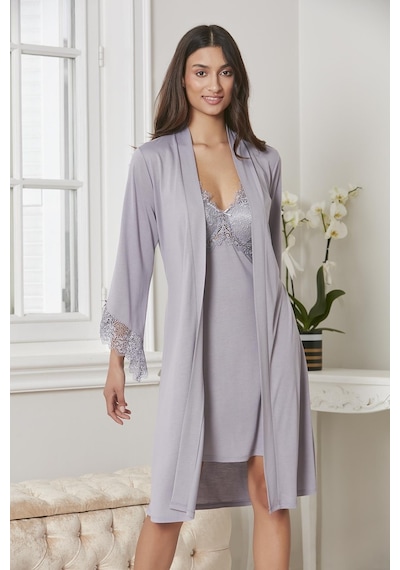 Pierre Cardin Penye Gecelik Sabahlık Pijama Takım Şort Takım 6'lı Gelin Çeyiz Seti - 5040 001