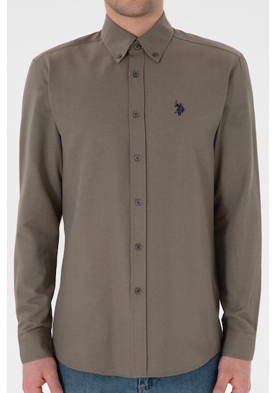 U.s. Polo Assn. Erkek Vizon Gömlek Basic 50306338-vr052 Vizon